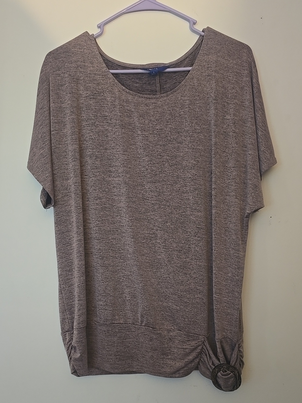 Apt. 9 Heather Gray Short-Sleeve Top with Side Twist